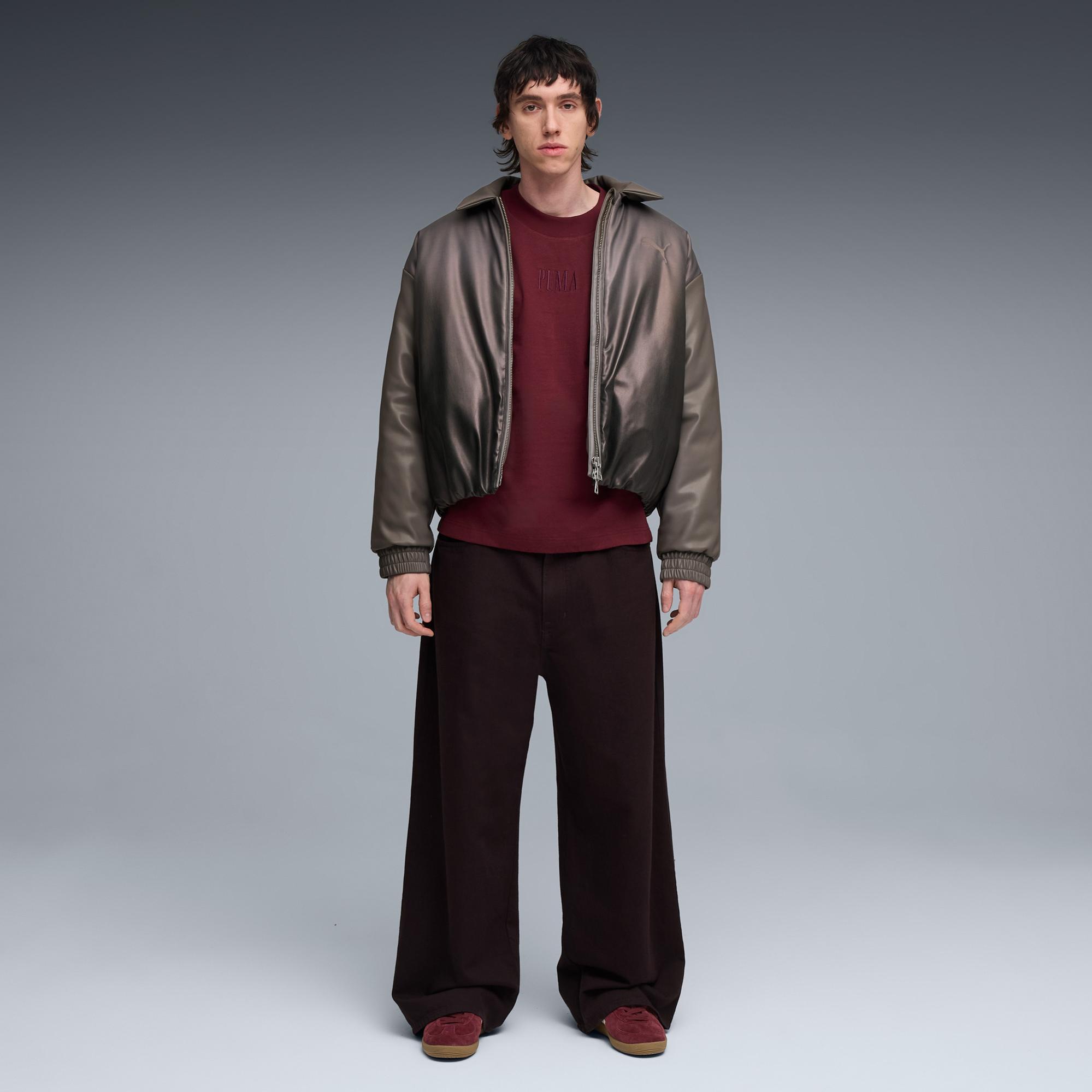 Puma Essentials Graphic Boxy Unisex Bordo T-Shirt