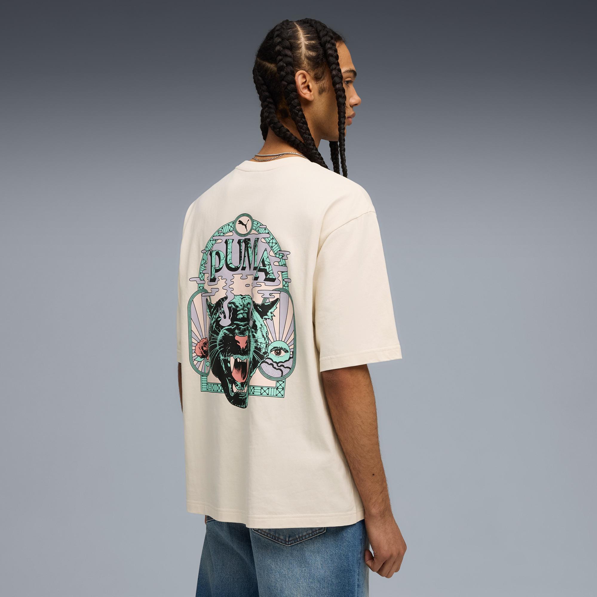 Puma Graphic Erkek Krem T-Shirt