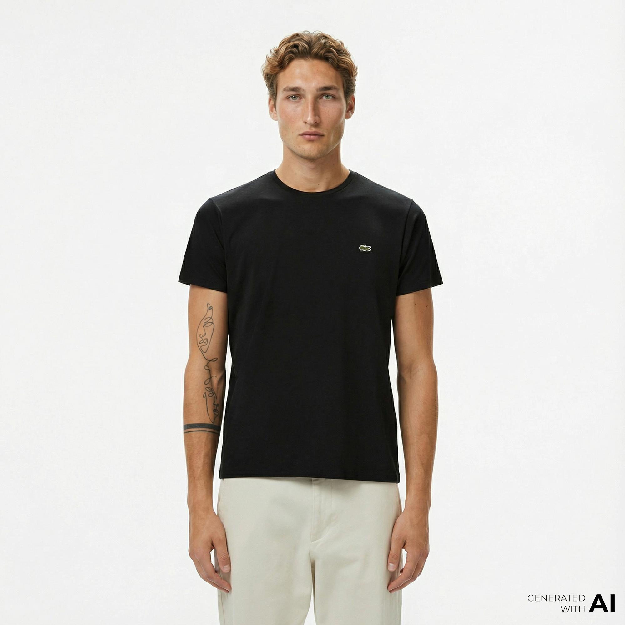 Lacoste Regular Fit Erkek Siyah T-Shirt