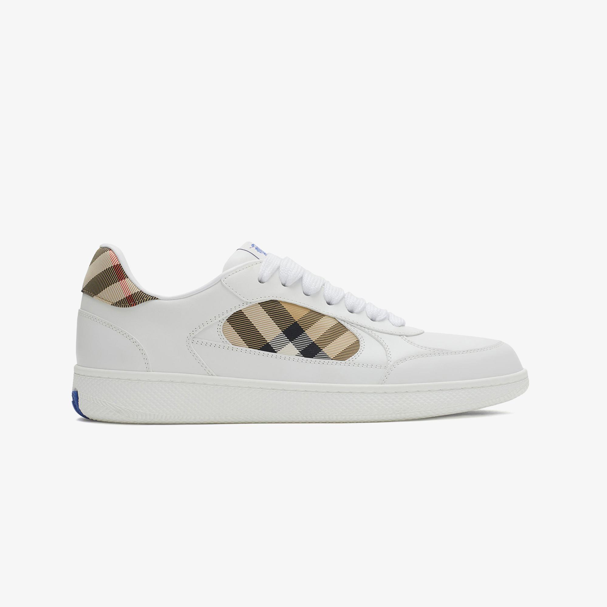 Burberry Mix Leather And Terrace Erkek Beyaz Sneaker