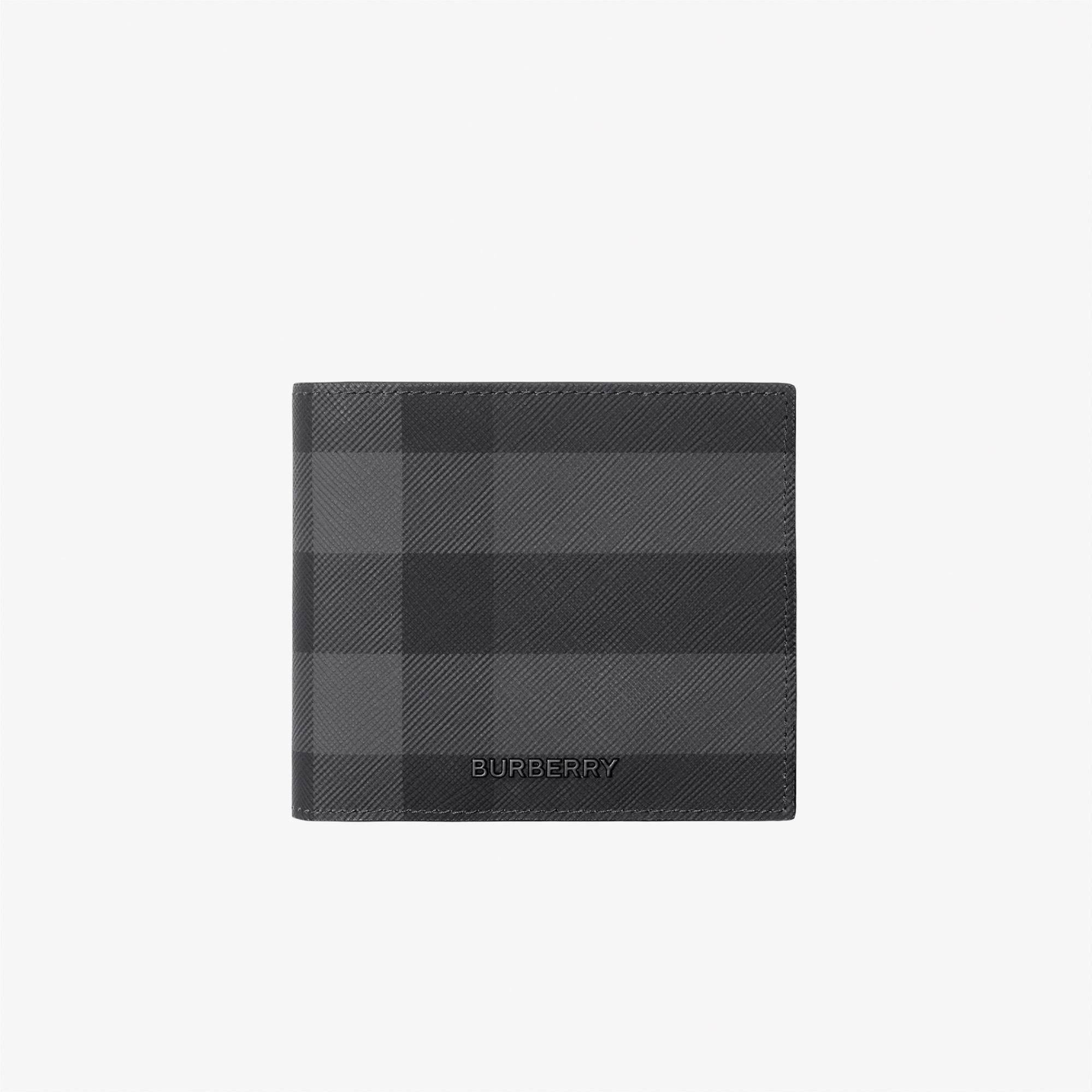 Burberry Check Bifold Erkek Gri Cüzdan