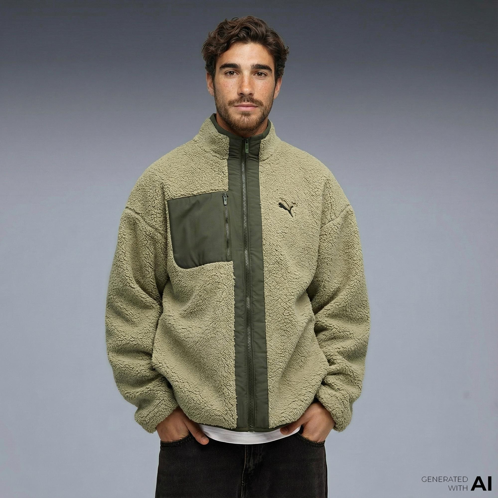 Puma Reversible Sherpa Erkek Haki Ceket