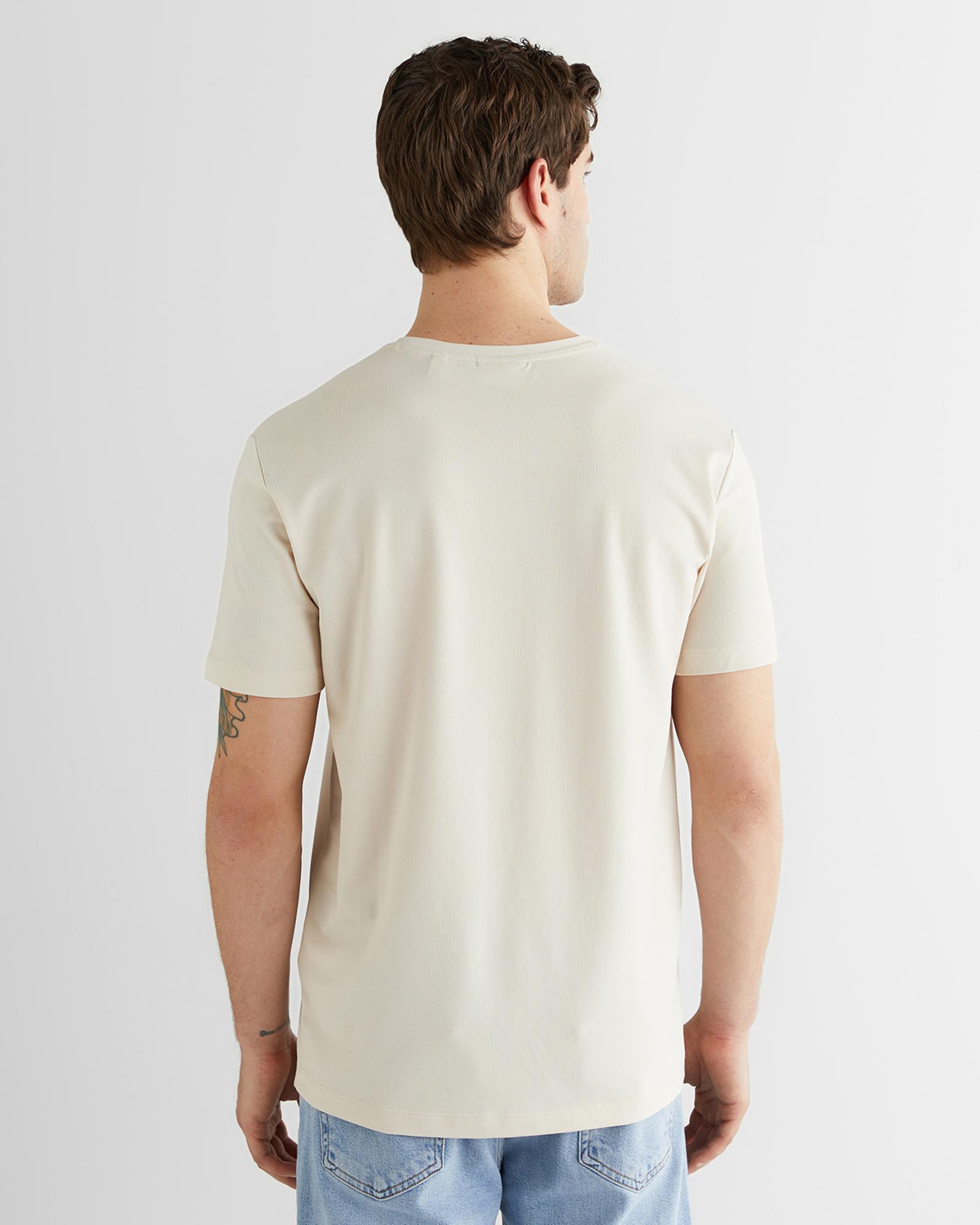 GANT Erkek Bej Baskılı Kısa Kollu T-Shirt