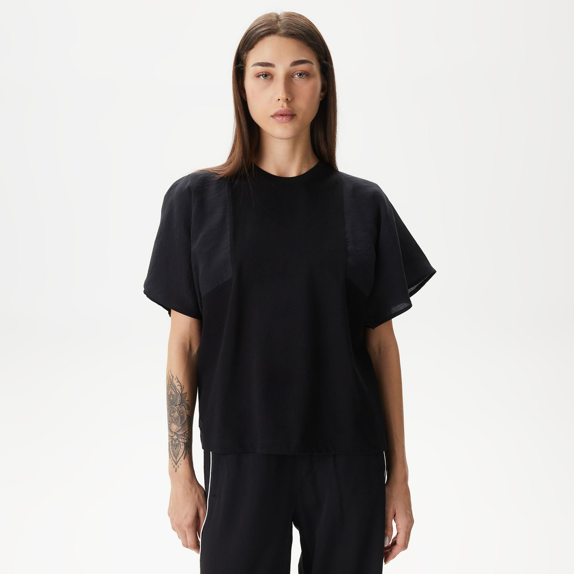 Kadın Loose Fit Bisiklet Yaka Siyah T-Shirt