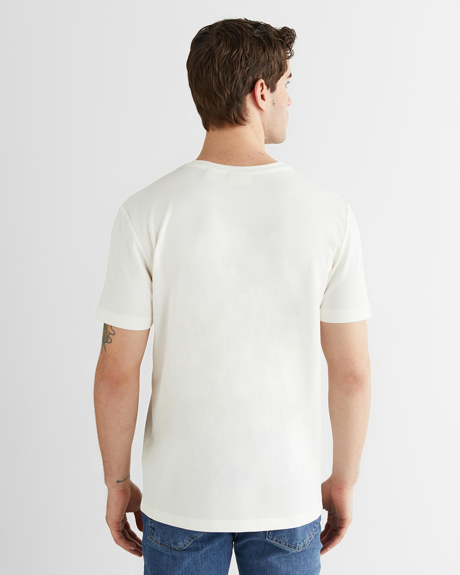 GANT Erkek Krem Regular Fit Bisiklet Yaka T-shirt