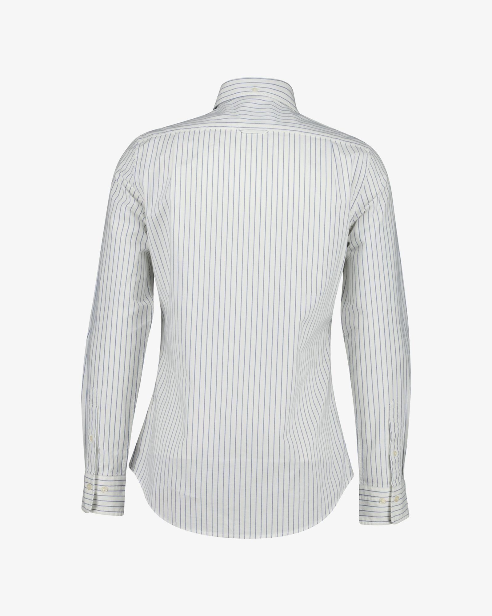 GANT Erkek Beyaz Slim Fit Çizgili Logolu Gömlek